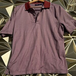 Men's Short-Sleeve Polo in Burt orange  with Contrast Collar